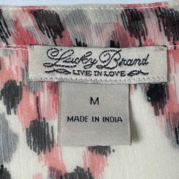 Lucky Brand Sleeveless Tie-Front Ikat Blouse – Size M - Picture 4 of 6